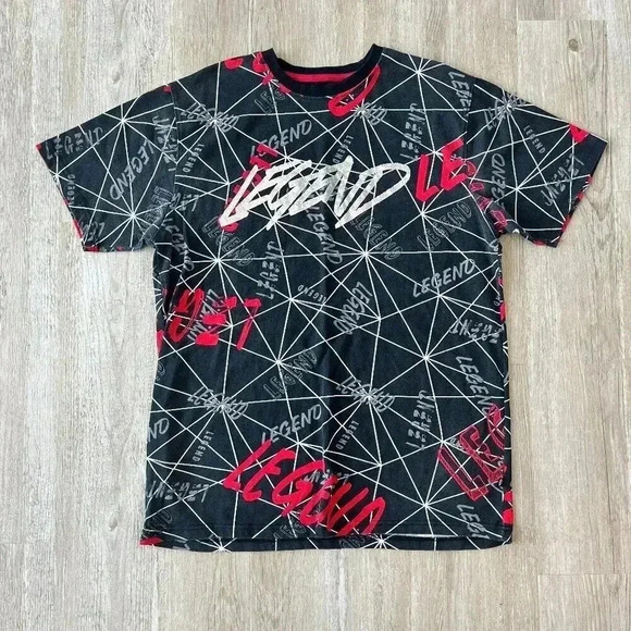 Mens Encrypted Legend Print Black Tshirt - 3X - Picture 1 of 5